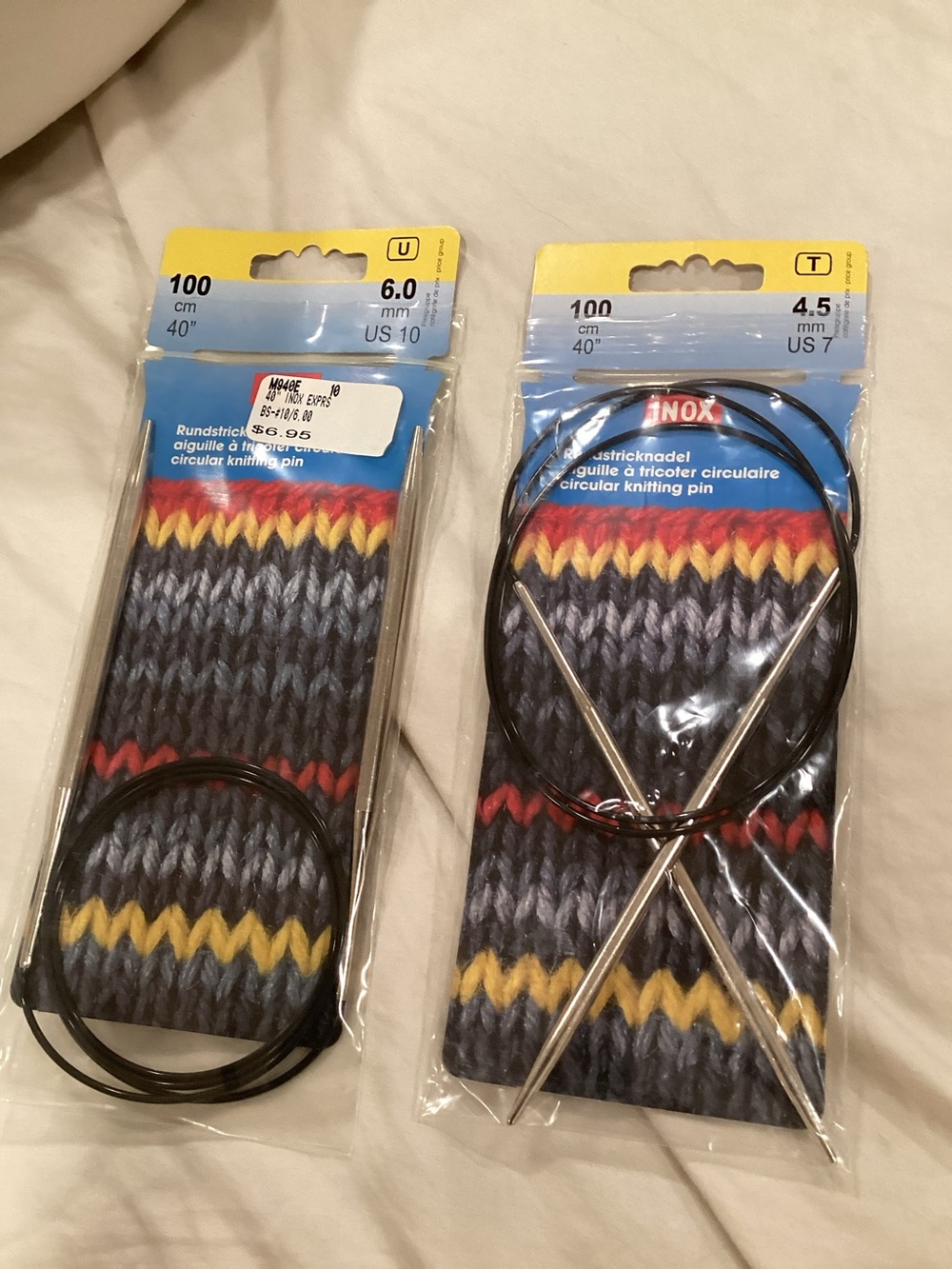 INOX lightning knitting needles set/2 US 10 & US 7
